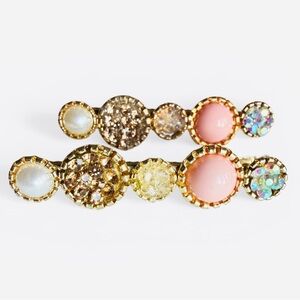 Rhinestone Pearl Alligator Clip Set New